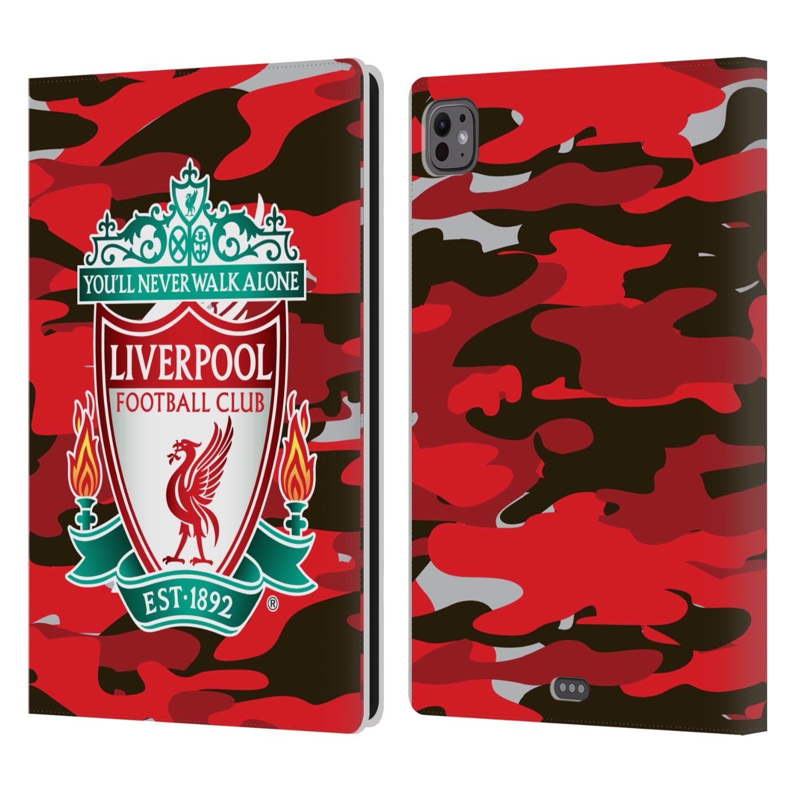 Head Case Designs Officially Licensed Liverpool Football Club Club Colourways Crest Camou Leather Book Wallet Case Cover Compatible With Apple iPad Pro 11 M4 2024