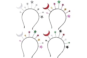 4 Pieces Star and Moon Headband Star Hair Hoop Star Headpiece Star Headwear