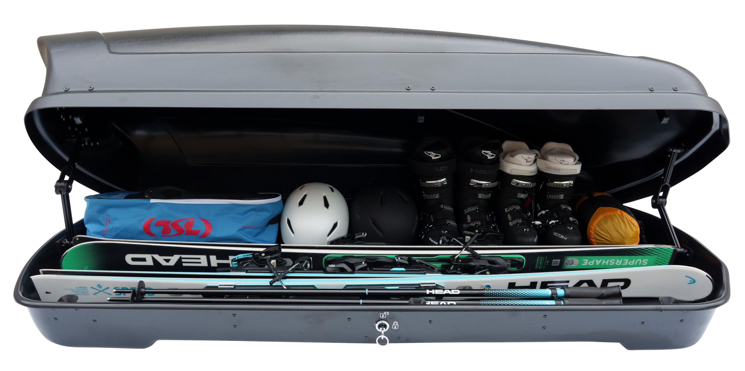 Farad Cofre de Techo Koral 480L Gris Satinado - Doble Apertura Lateral, Homologación TÜV-GS, Garantía 5 años, Cerradura centralizada con Llave de Seguridad, Resistente a los Rayos UV