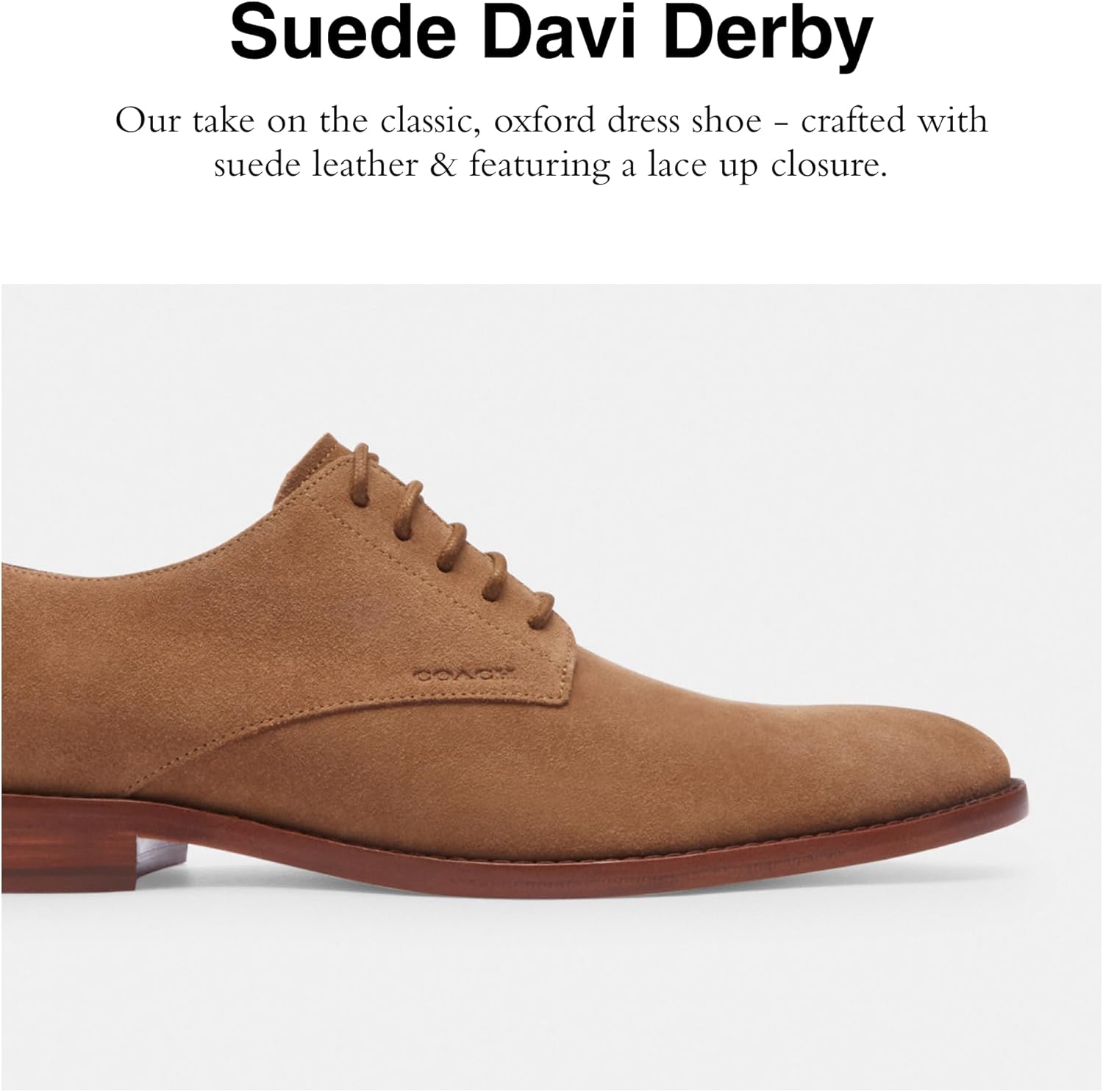 Coach Mens Davi Suede Derby - Image 3
