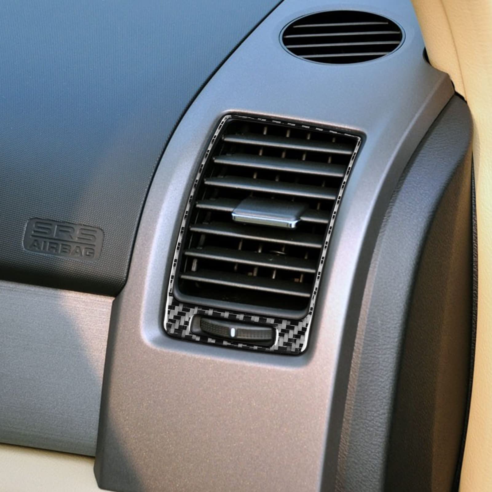 Fobren Real Premium Carbon Fiber Compatible with Honda CRV 2007 2008 2009 2010 2011 Accessories Car Side air Outlet Frame Cover Sticker Decal Interior Trim
