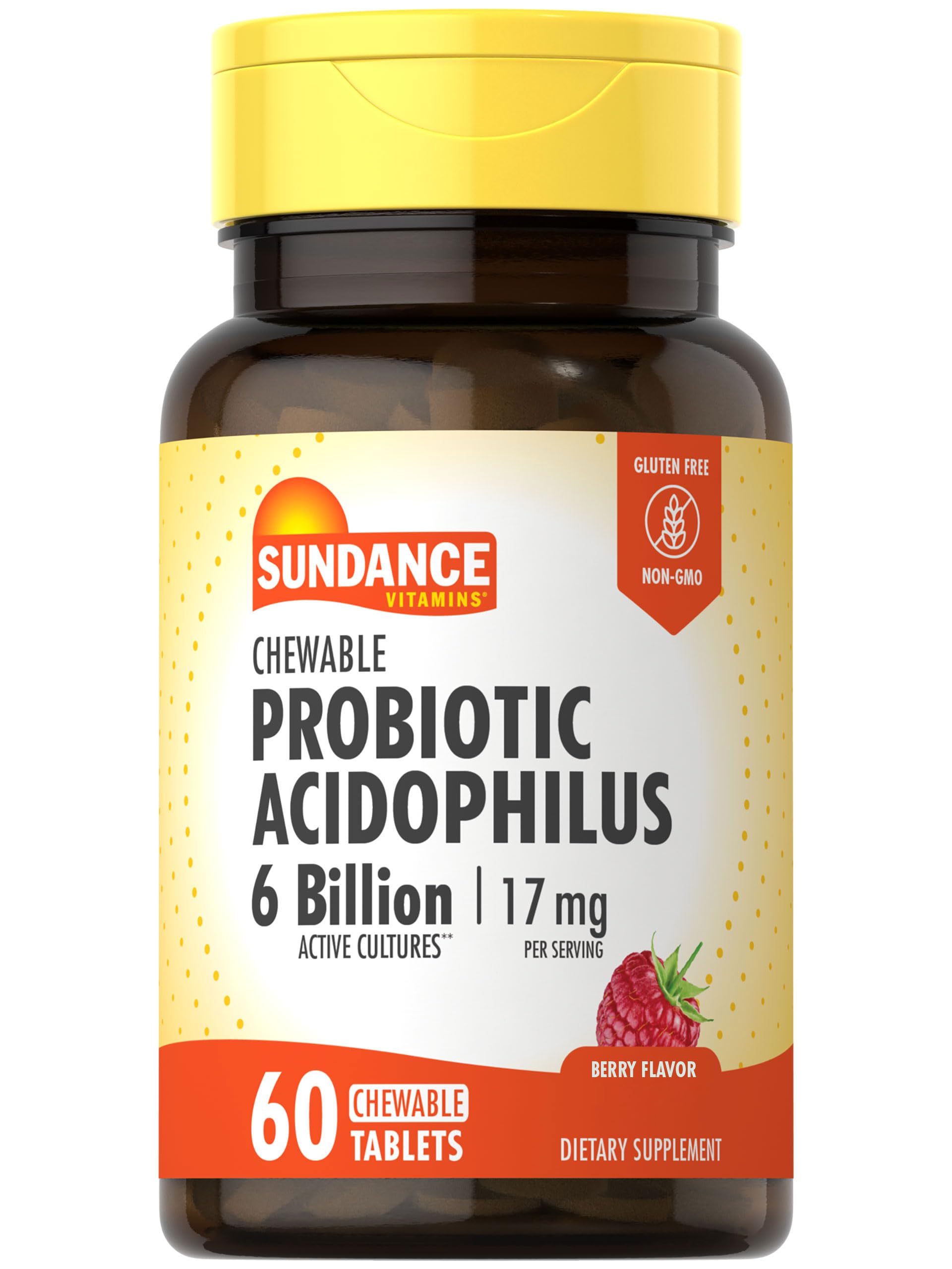 Sundance Probiotic Aciophilus 17mg | 6 Billion Active Cultures 60 Count (Pack of 1)