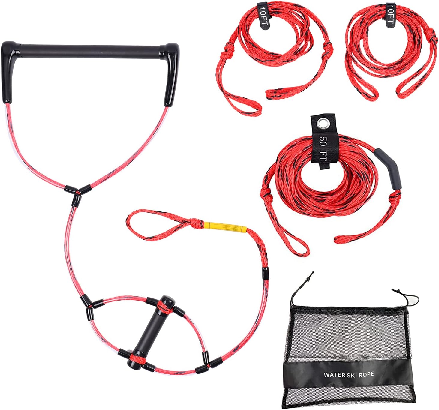 75ft Water Ski Rope,Wakeboard Rope with Two Handles,4 Sections Watersports Tow Rope