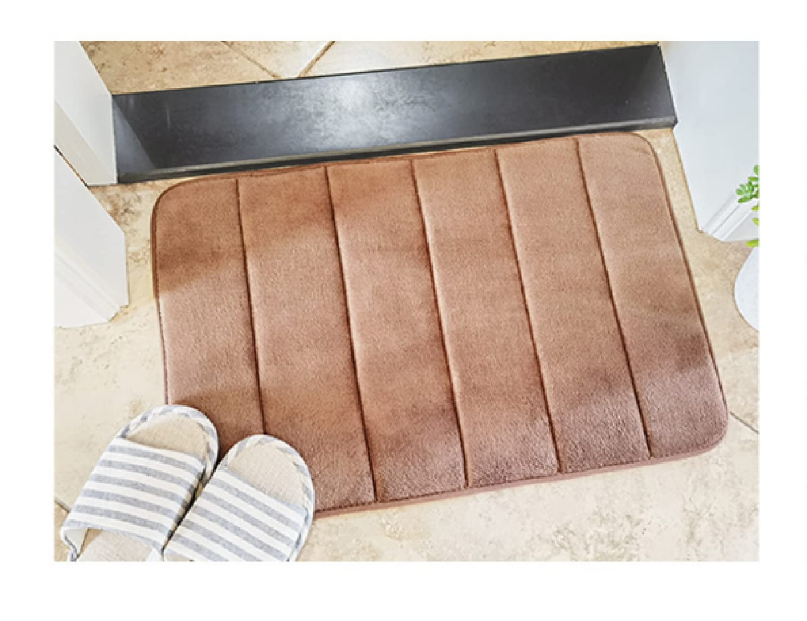 Memory Foam Badematte Rutschfest Absorbent Teppich Gestreifte Fußmatte, Teppicheingangsmatte, Haustiermatte, Bad und Küche, Saugfähig Rutschfest, 60Cmx90Cm