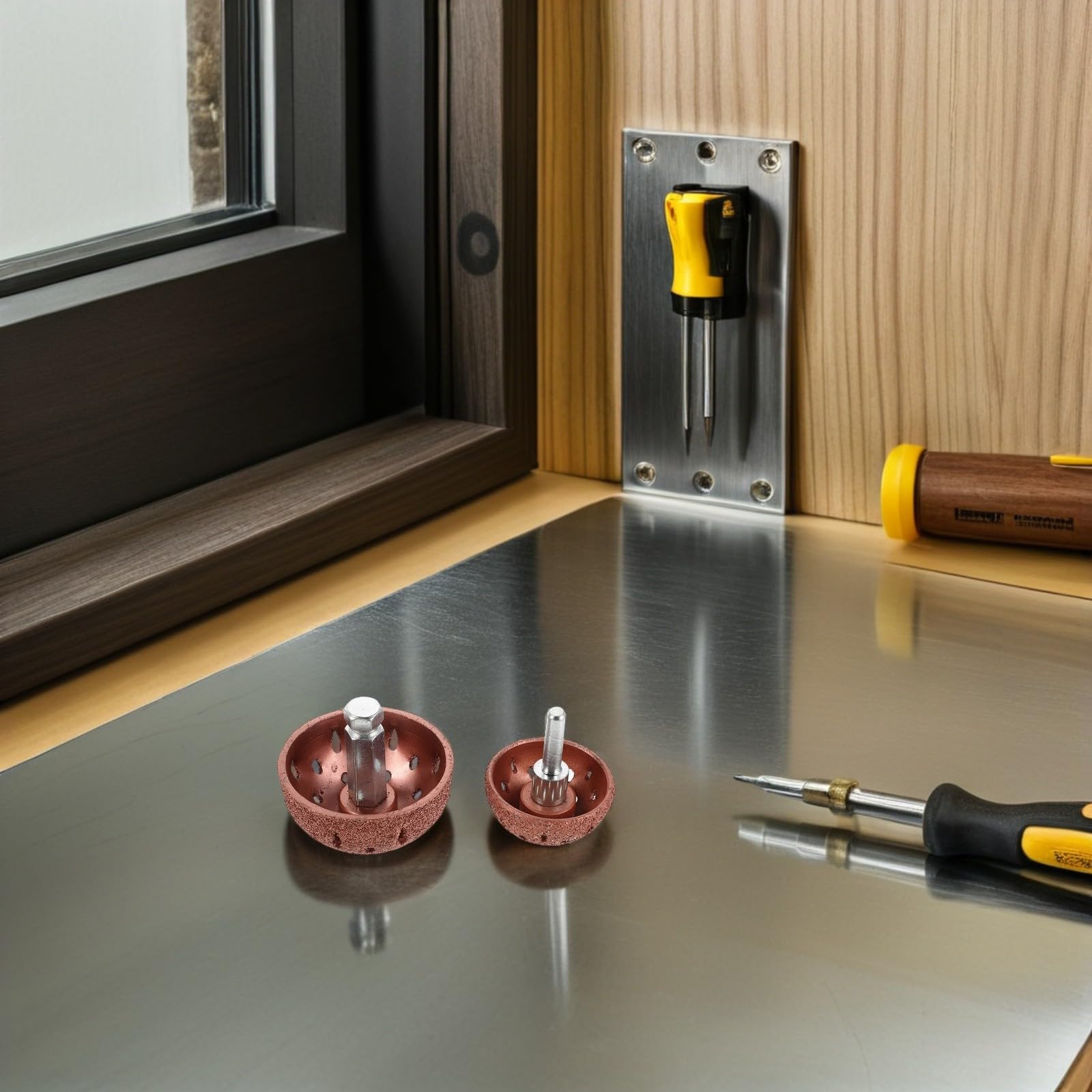 Mola per Lucidatura Pneumatici 2 Pezzi in Lega di Tungsteno 42Mm 55Mm per Smerigliatrice Pneumatica Utensile per Riparazione Veicoli Officina Professionale Alta Resistenza