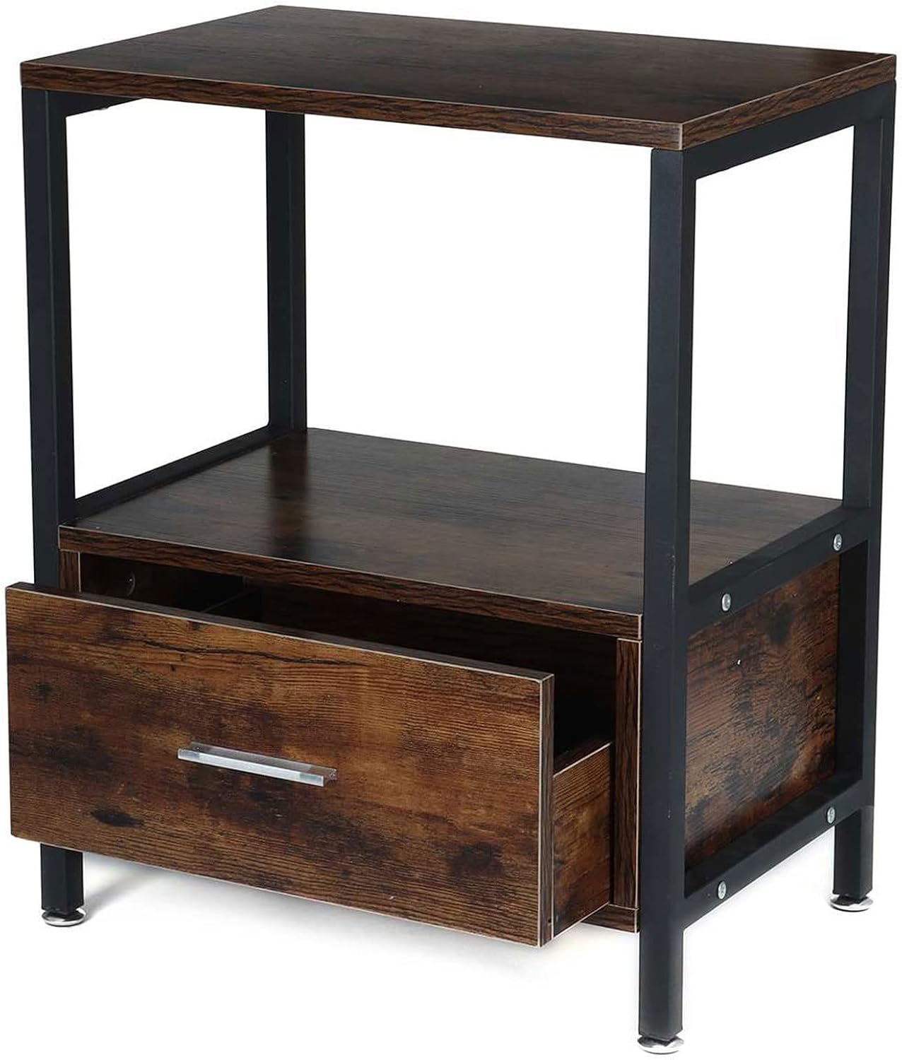 DFGHJK 2 Tier Bedside Table With Drawers Side Table Antique Bedside