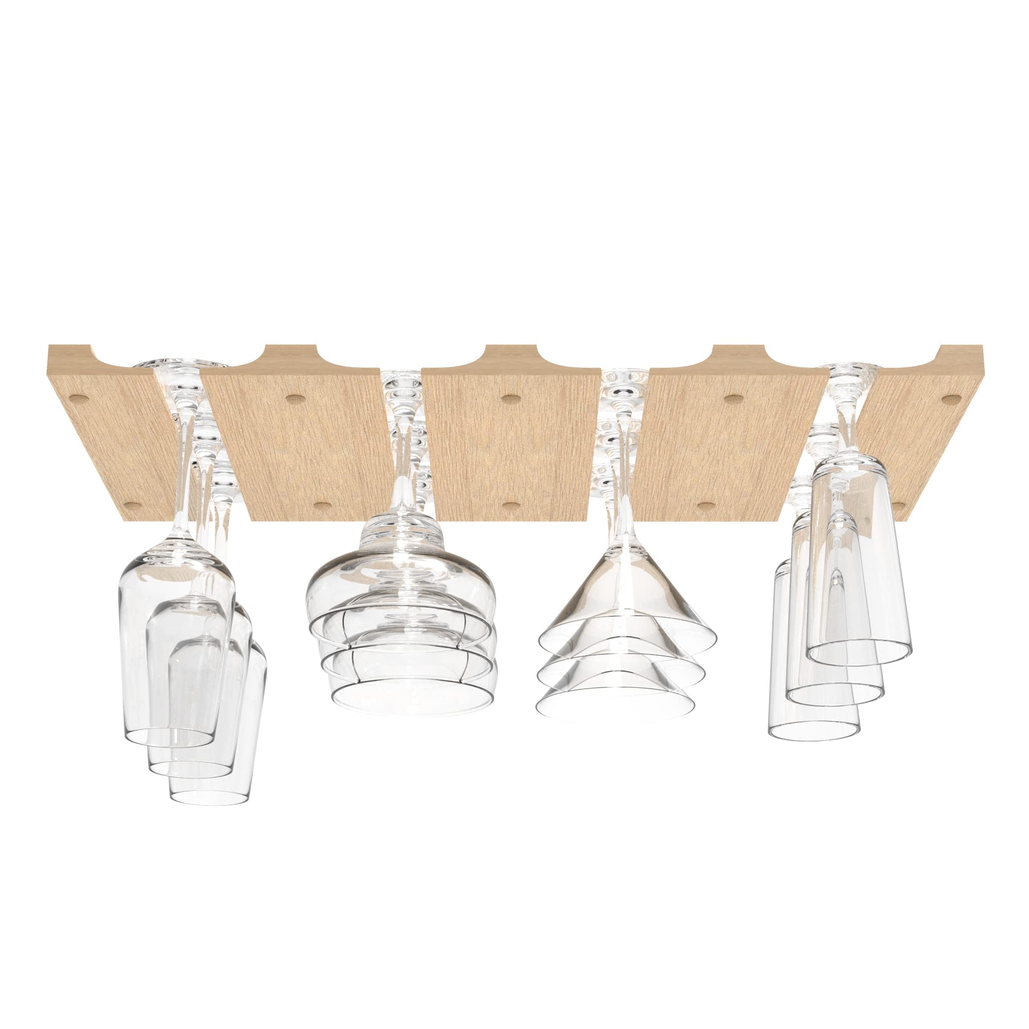 Buy Wooden Wine Glass Holder for Under Under Shelf Kitchen