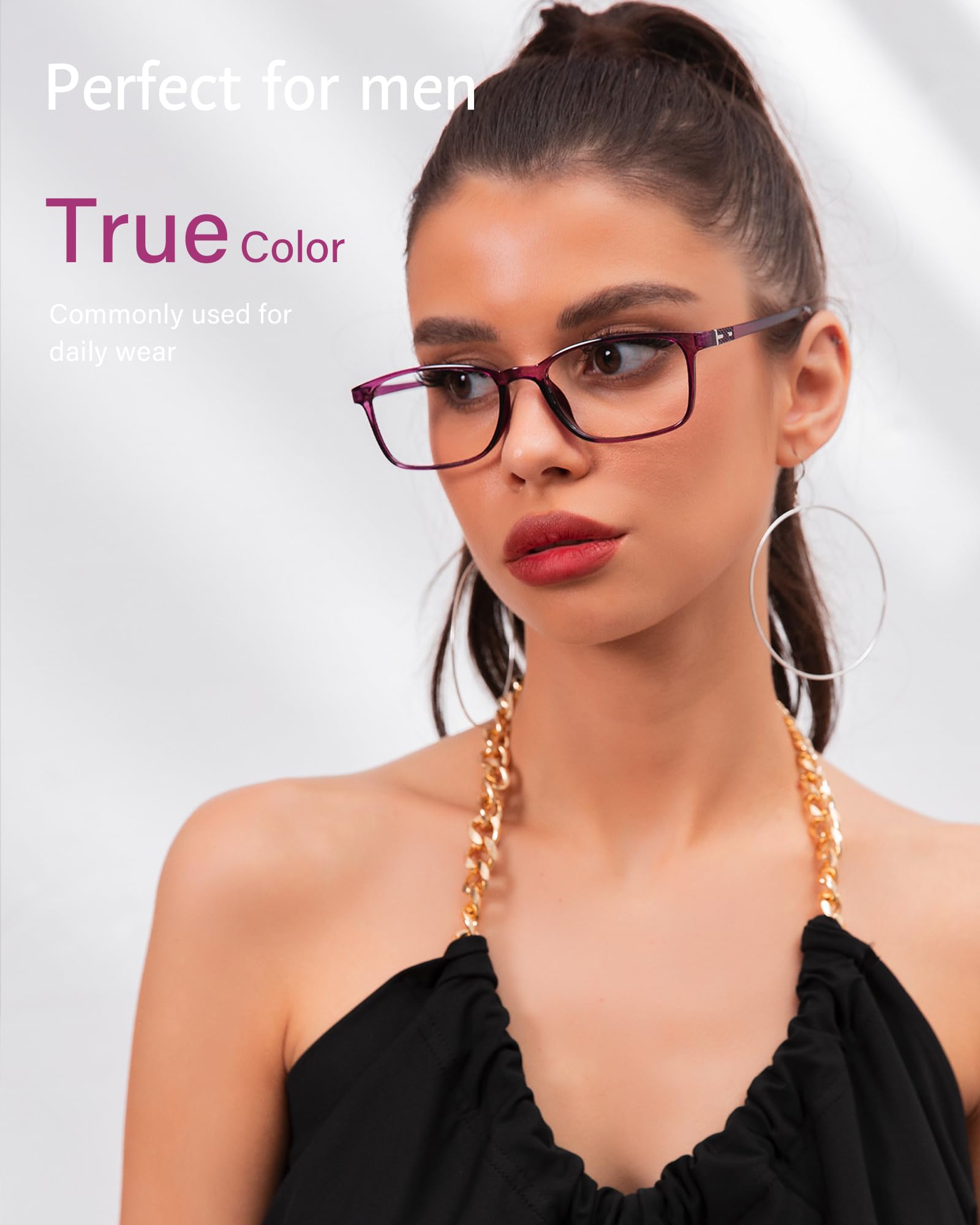 ANRRI Blue Light Blocking Glasses Anti Glare Men Eye Protect Computer Screen Game Eyeglasses Lightweight Vintage Frame Women (Purple - Image 2