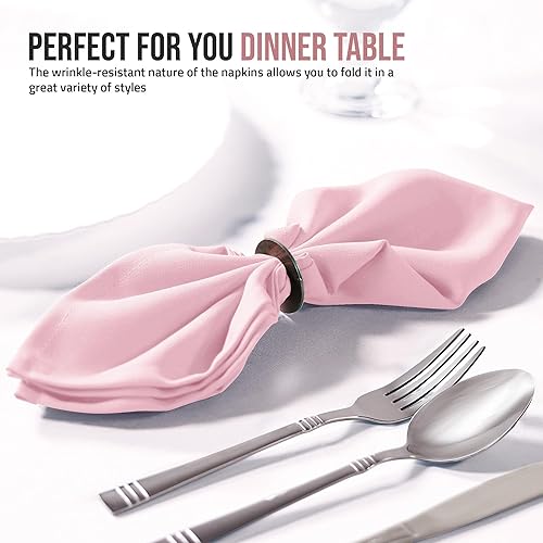 Vista 22 de Utopia Home Servilletas de tela negra (paquete de 12, 20 x 20 pulgadas), servilletas de cena ideales para fiestas, bodas y almuerzos/cenas Negro