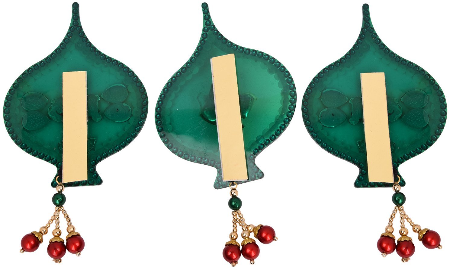 Dhara Arts & Creativity Acrylic Subh Labh Ganpati Stick (17 cm x 28 cm x 1 cm, Green, Set of 3, DA-263) - Image 2 thumbnail