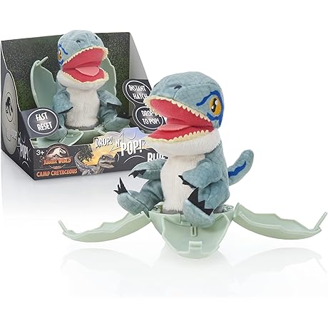 PODS Wow! Stuff Jurassic World Drop 'n Pop Dino Blue Velociraptor Plush:...