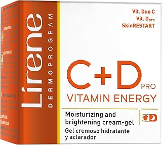 Face Moisturiser - Brightening Vitamin C & E Cream - Cream-Gel with Hyaluronic Acid, Vitamin D Pro & Restart Complex - Moisturizes, Protects & Revitalises Skin
