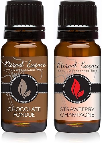 Par (2) - Fondue de chocolate y champán de fresa - Par de aceites aromáticos premium - 10ML