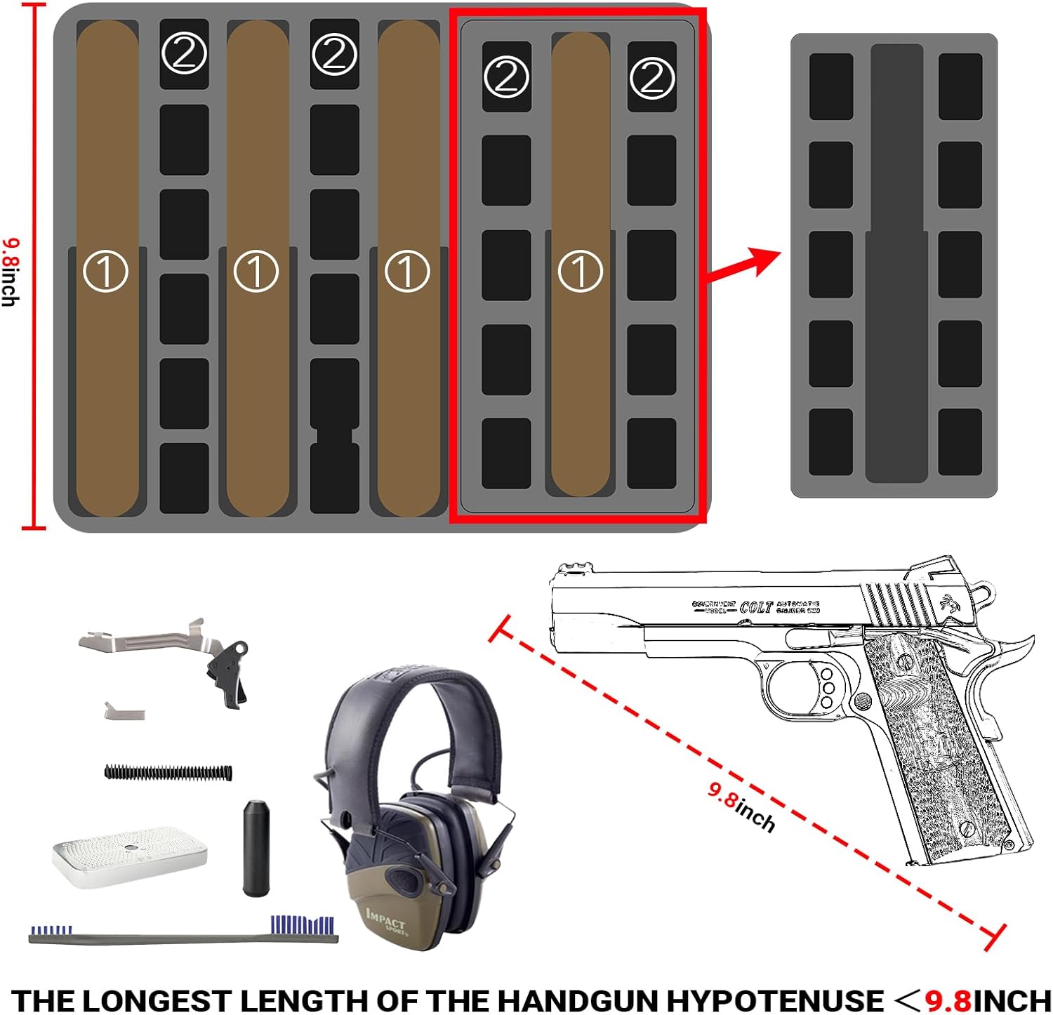 Gun Pistol Case for Multi Handguns - Holds 4 Hand Guns Case & Magazines + 9mm Ammo Box Storage Case - Waterproof Ammo Case Organizer Durable 3-Layer 1200+ Round
