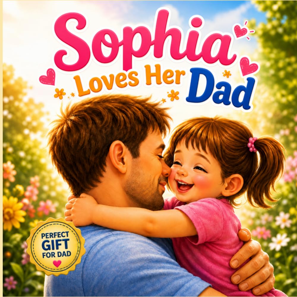 Sophia Loves Her Dad: A Personalized Picture Book About Love, Hugs, and Special Moments with Dad (Three Hearts Personalized Book Series (SOPHIA))