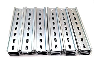 30 Pieces DIN Rail Slotted Steel Zinc Plated RoHS 8" Long 35mm Wide 7.5mm High 20ft Total