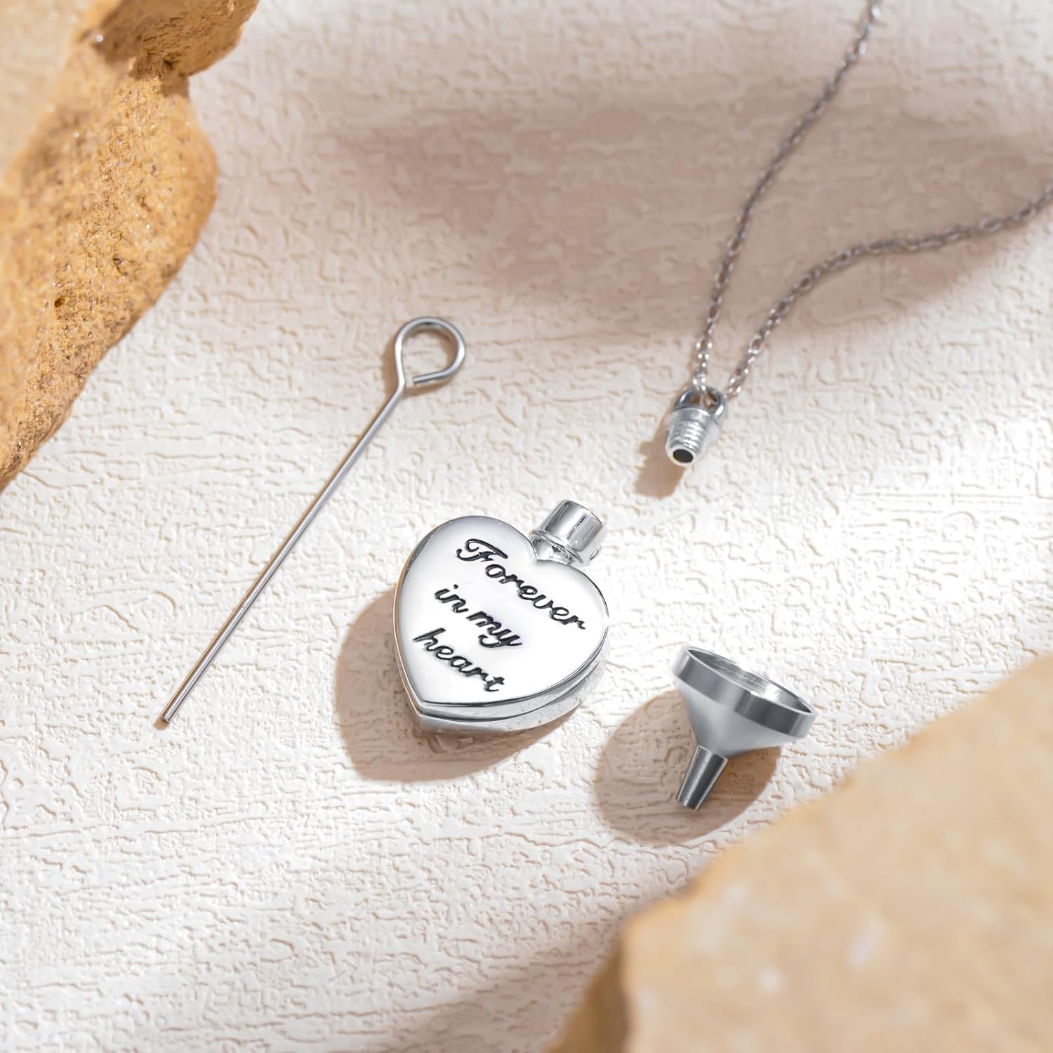 TOUPOP Tree of Life Urn Necklace for Ashes 925 Sterling Silver Heart Abalone Shell Cremation Jewelry Memorial Christmas Gifts for Women Mom Wife - Image 3