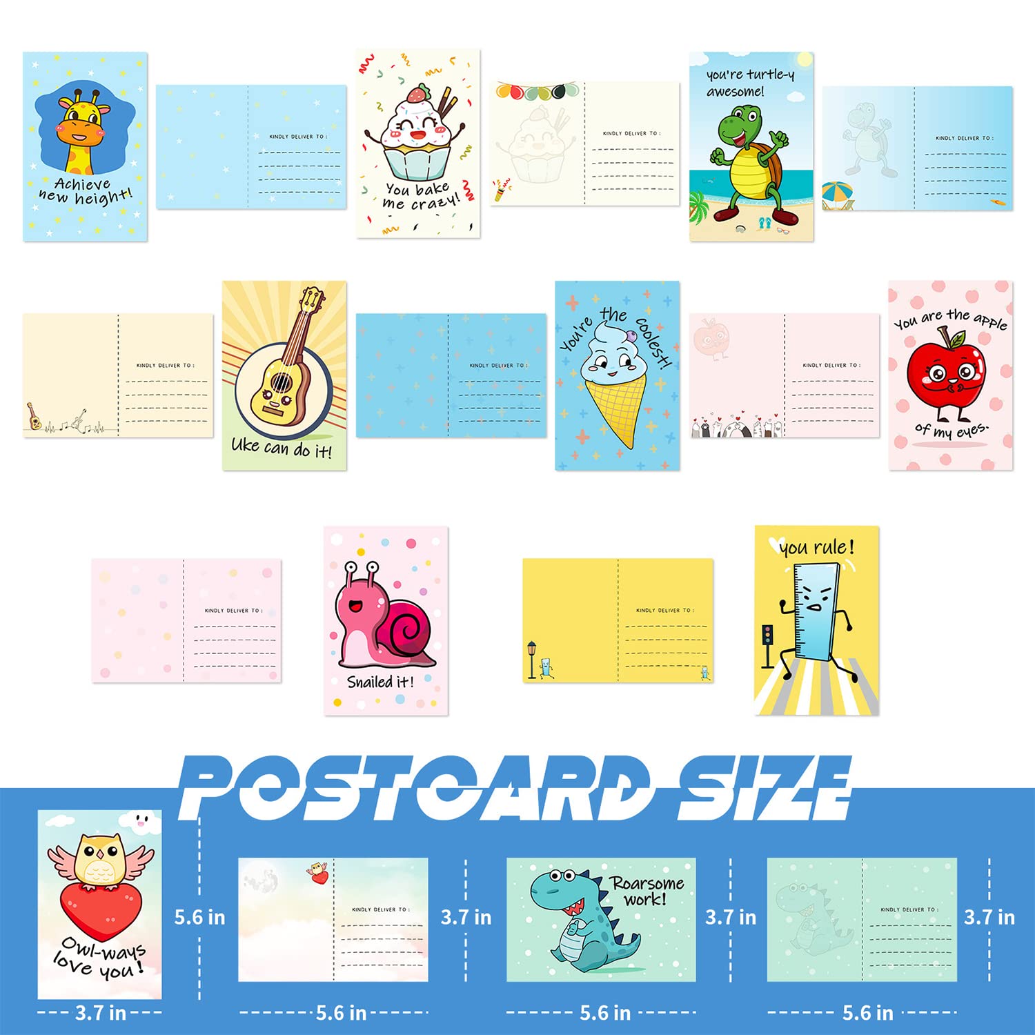 WBQMUNY Lot De 40 Cartes Postales Amusantes « Thinking Of You » Pour Enfants, étudiants, Amis