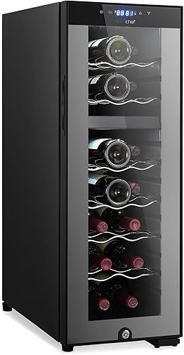 NutriChef PKCWCDS182 - Bodega para refrigerador de vino, capacidad interna de 18 litros de almacenamiento y 58.2 litros, enfriador de zona única con
