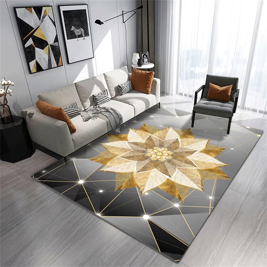 Tapis d'éveil lavable jaune pour protéger bébé et embellir le salon