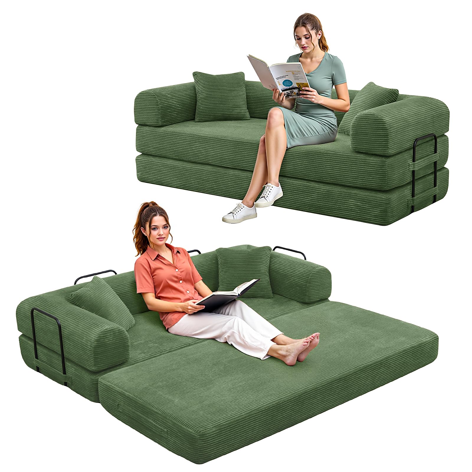 Snapklik.com : Convertible Couch Bed Foldable Floor Sleeper Sofa All