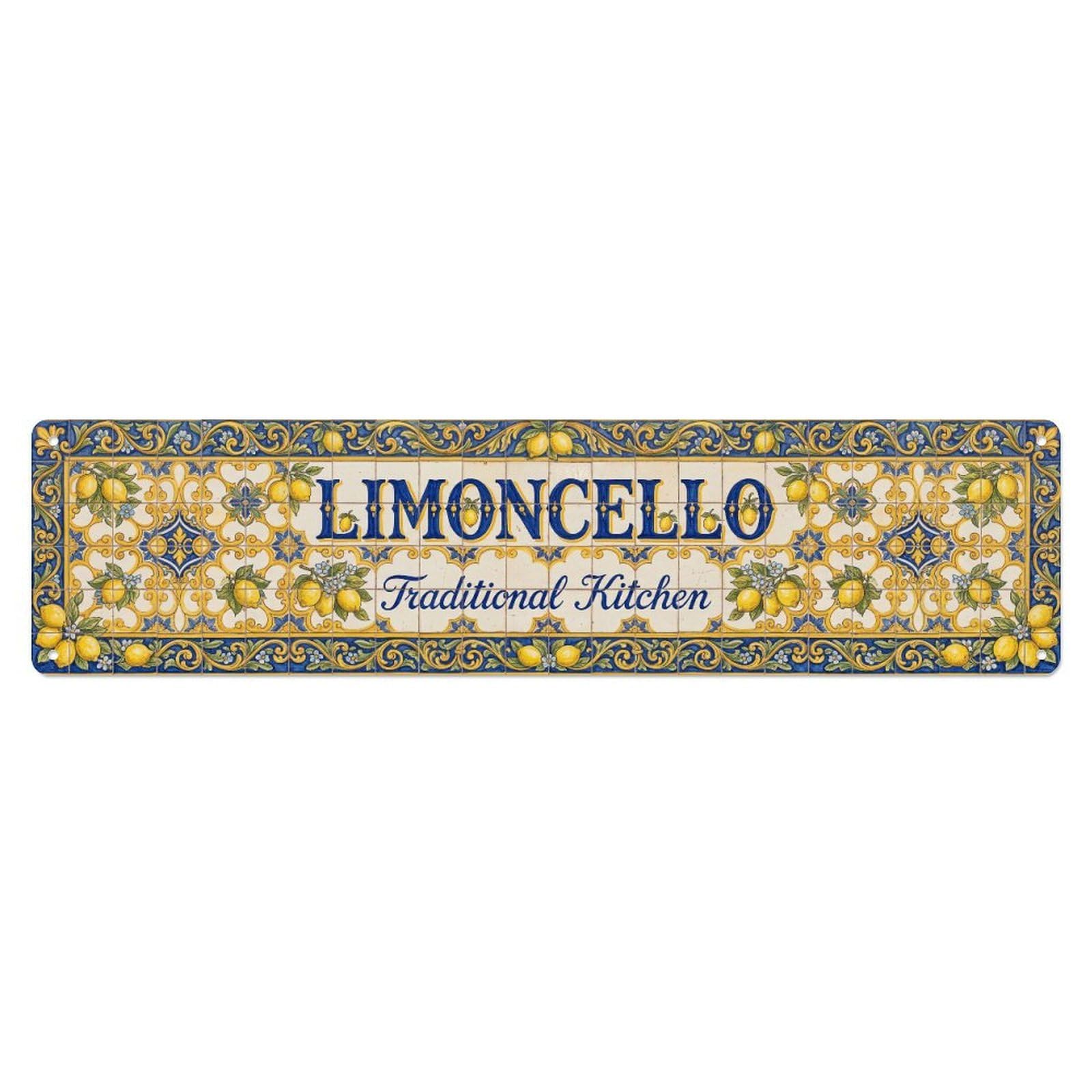 Limoncello Traditional Italian Kitchen Metal Tin Skinny Sign Plaque Wall Decor for Cafe, Club Bar, Office, Home Garden Metal Poster 4x16Inch
