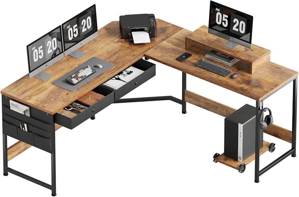 パソコンデスク　L字 ZXD パソコンデスク L字 ゲーミングデスク 幅105 L字デスク pcデスク