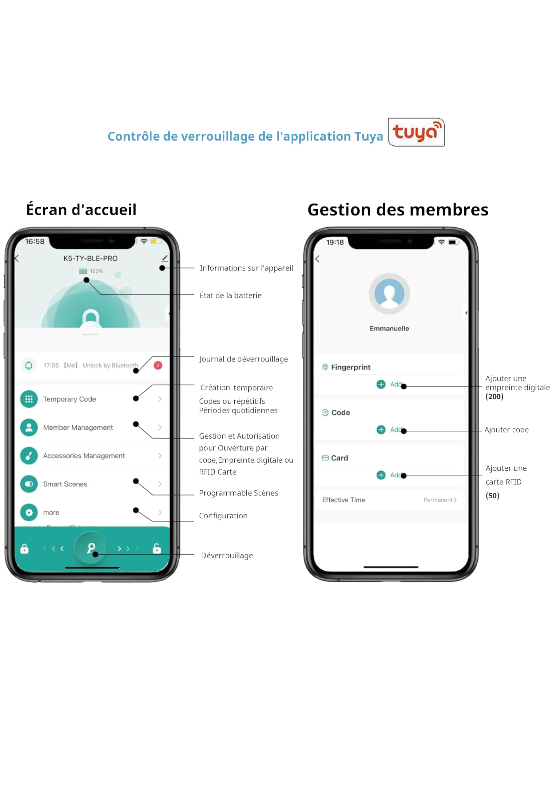 Boitier de vérouillage de clé en Aluminium étanche iP65, empreinte digitale, carte RFID, mot de Pass, Tuya App