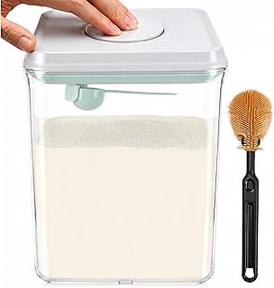 Milchpulver Aufbewahrungsbox 2300ml mit Löffel & Silikonbürste - Großer Milchpulverspender portionierer baby Nahrung Aufbewahrung, BPA-frei, Luftdichte Aufbewahrung, Proteinpulver-Aufbewahrungsbox