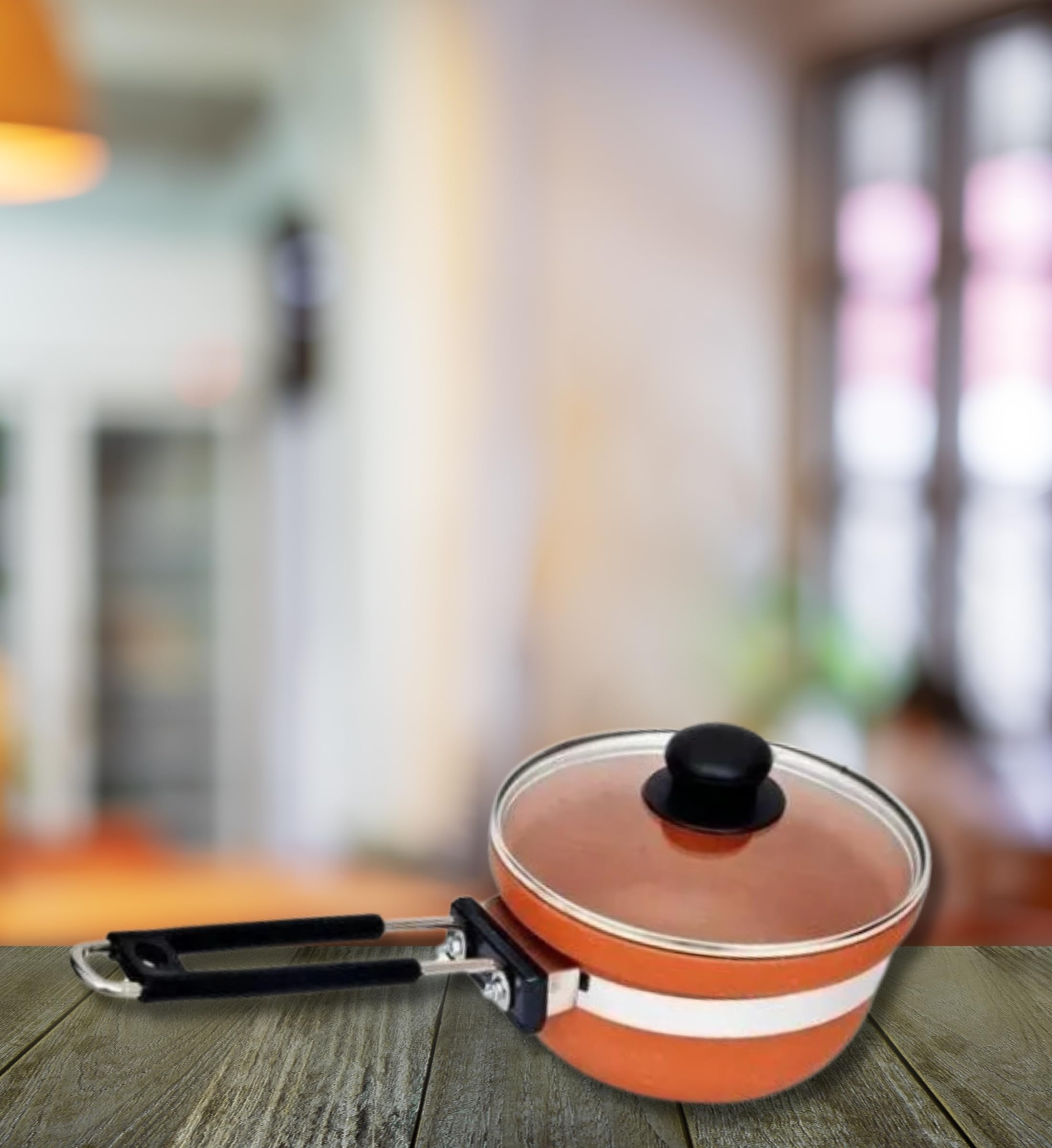 Terra Charms Clay Frypan for Balanced CookingCooking Multipurpose Terracotta (Clay) Fry pan with A Glass Lid,Large Size 1500Ml