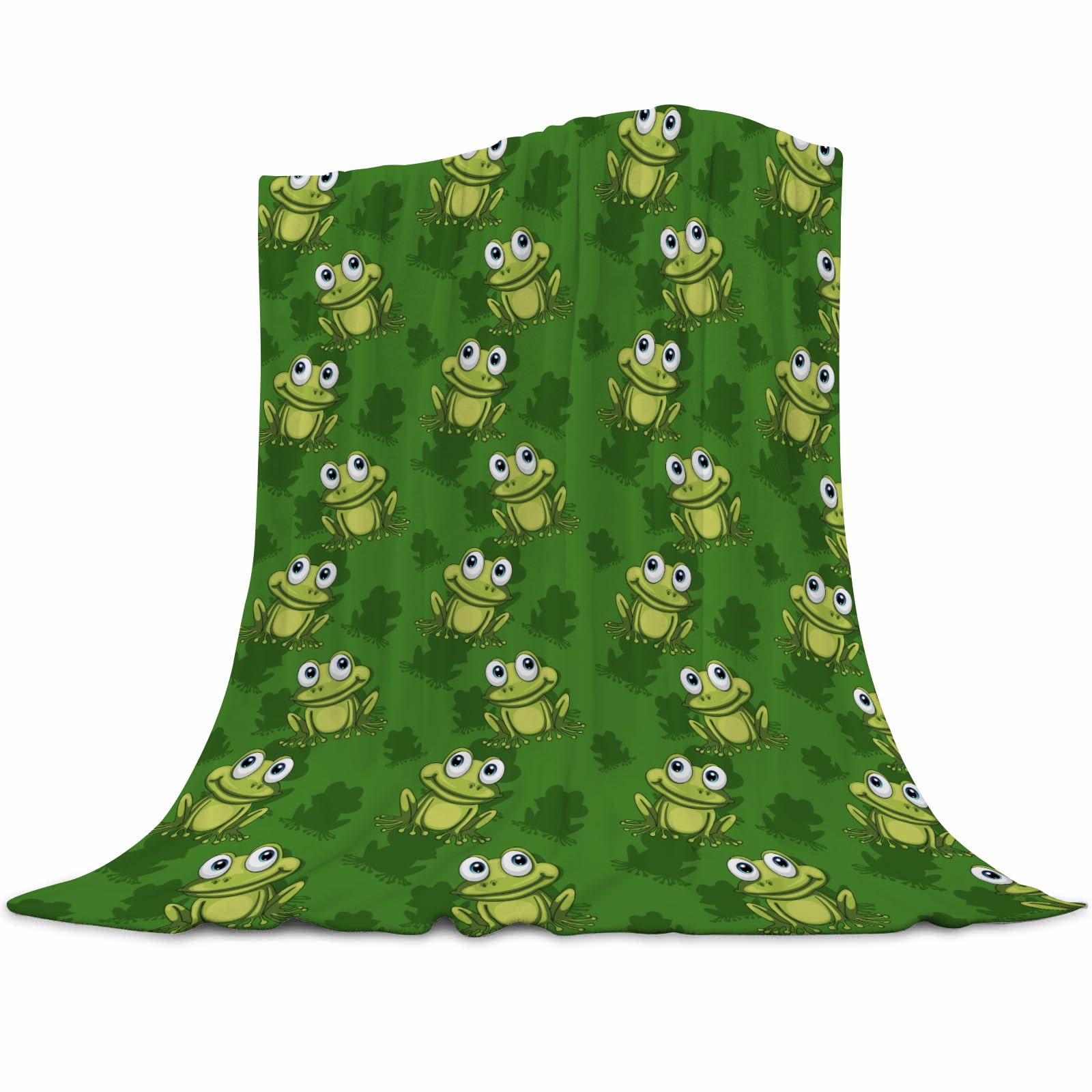 Gaakvrr Women's Color-04 Cute Frog Blanket Throw Blanket Flannel Plush Blanket For Bed Couch Sofa Chair, Frog Gifts For Girls 130X150cm(50X60 Inch)