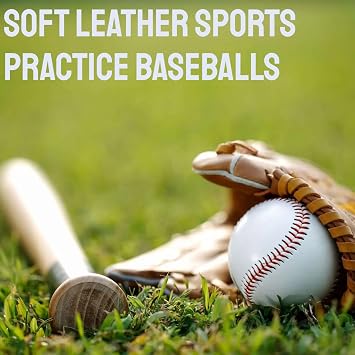 YSAMAX Baseball Ball, Soft Leather Sports Practice Baseballs, Flexible Rubber Leather Baseball, Baseball For Outdoor Sports, Stitched Exterior, For Youth And Adult, Easy To Grasp