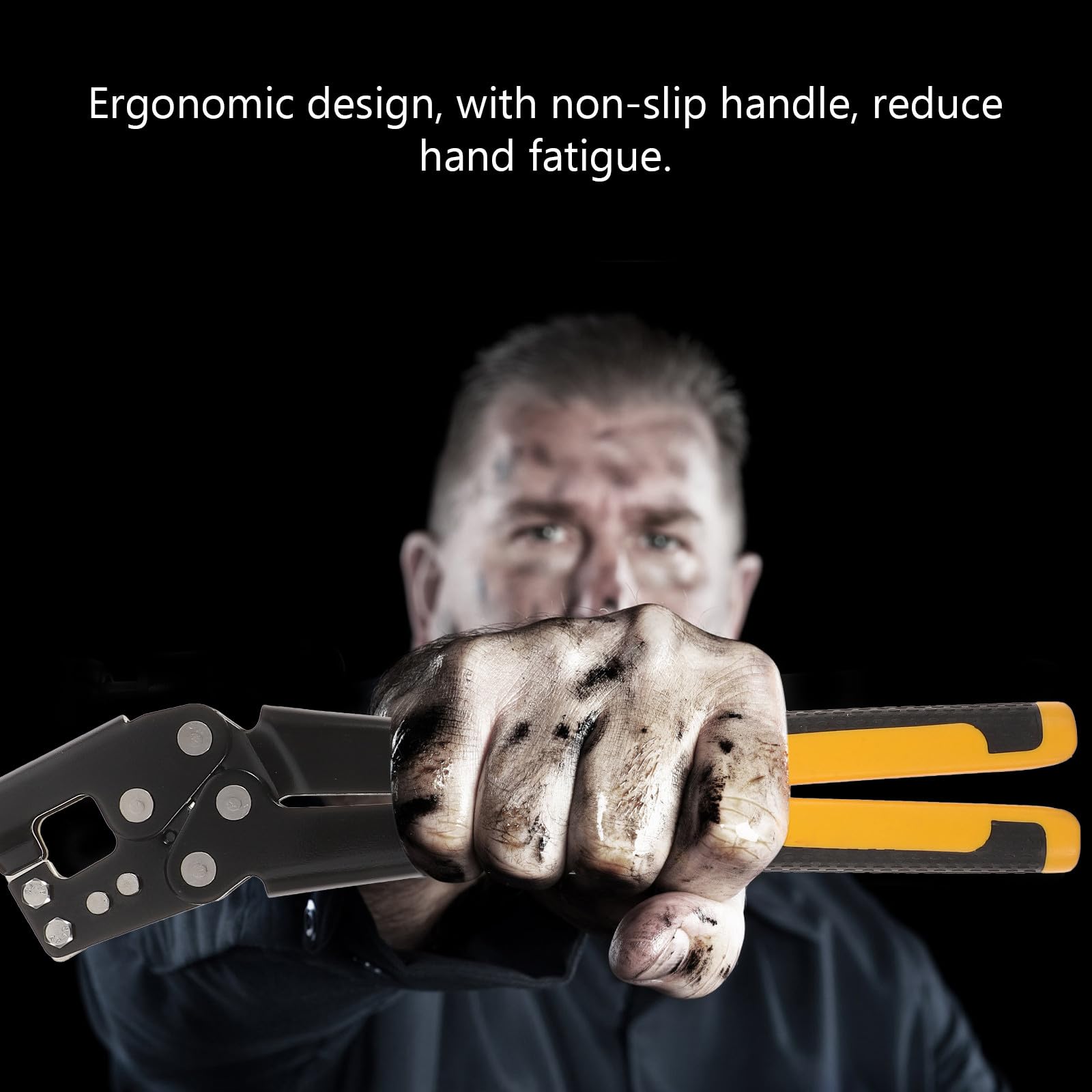 LALAFINA Pince à Sertir pour Installation de Dragonne en Acier Orange Design Ergonomique Antidérapant pour Travaux de Menuiserie et Fixation de Plafond