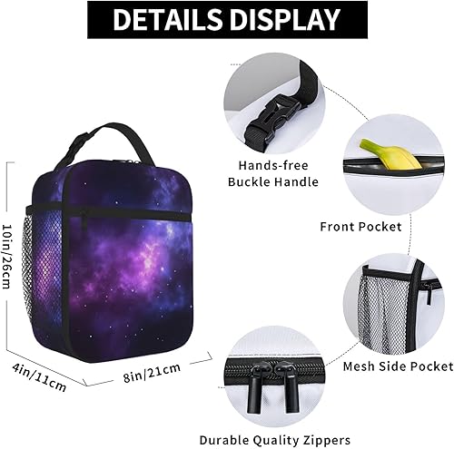 Miniatura 6 de Magic Galaxy Sky - Lonchera térmica para mujeres y hombres, reutilizable, a prueba de fugas, bolsa de almuerzo refrigerante, portátil, para viajes,