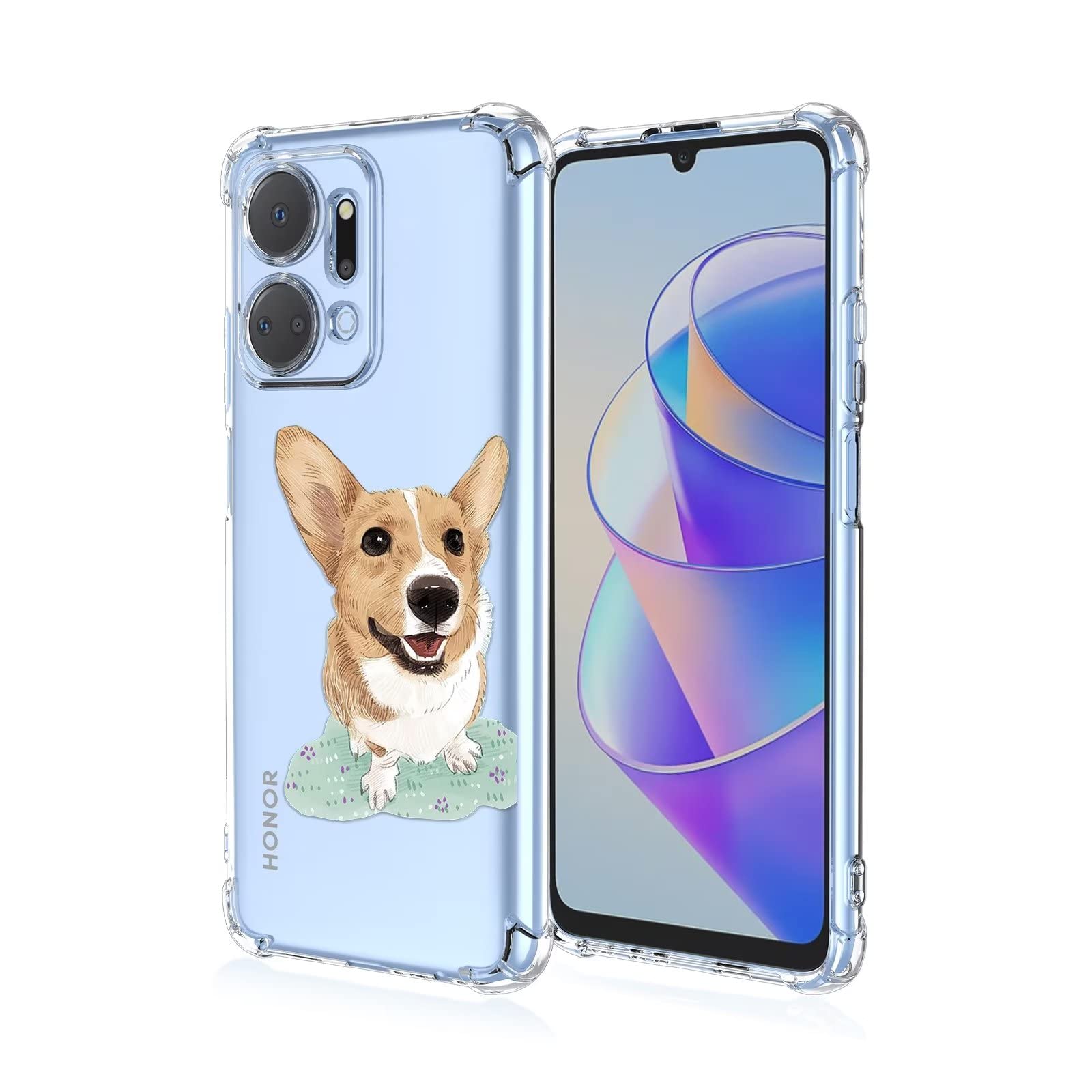 TEYYOS Custodia Adatto per Honor X7a, Motivo Fiore Trasparente TPU (G9G