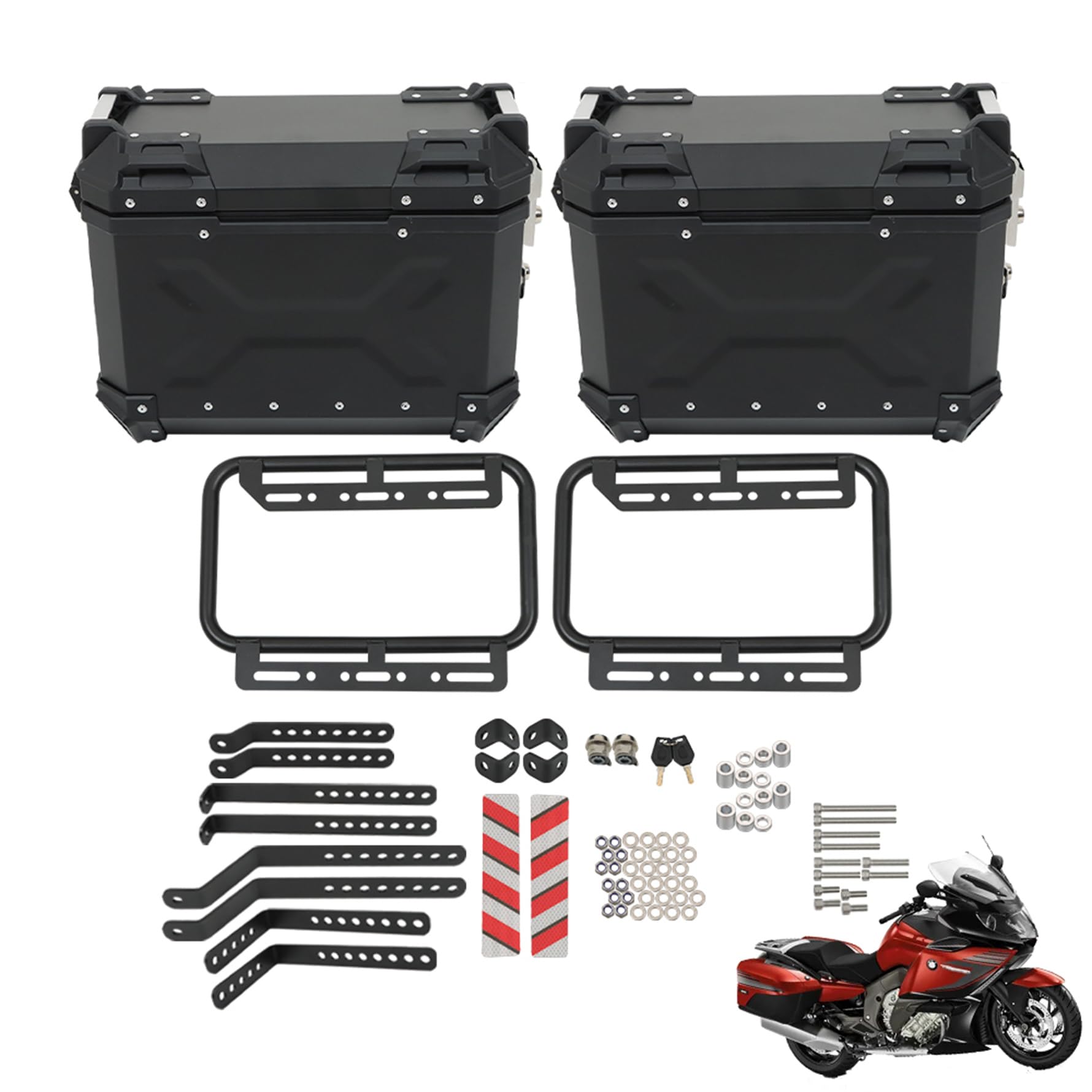 Amazon.com: 36L Silver Hard Side Saddlebag Box Motorcycle Panniers