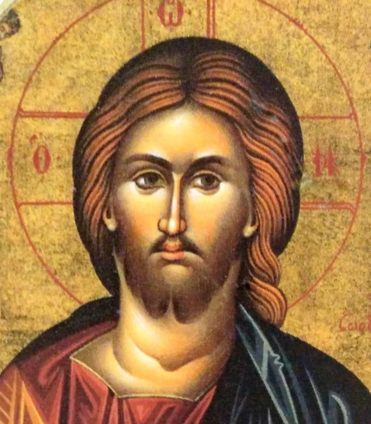 faite à la main en bois grecque chrétienne Orthodoxe Mont Athos Icône de Jésus Christ/MP5 _ 1