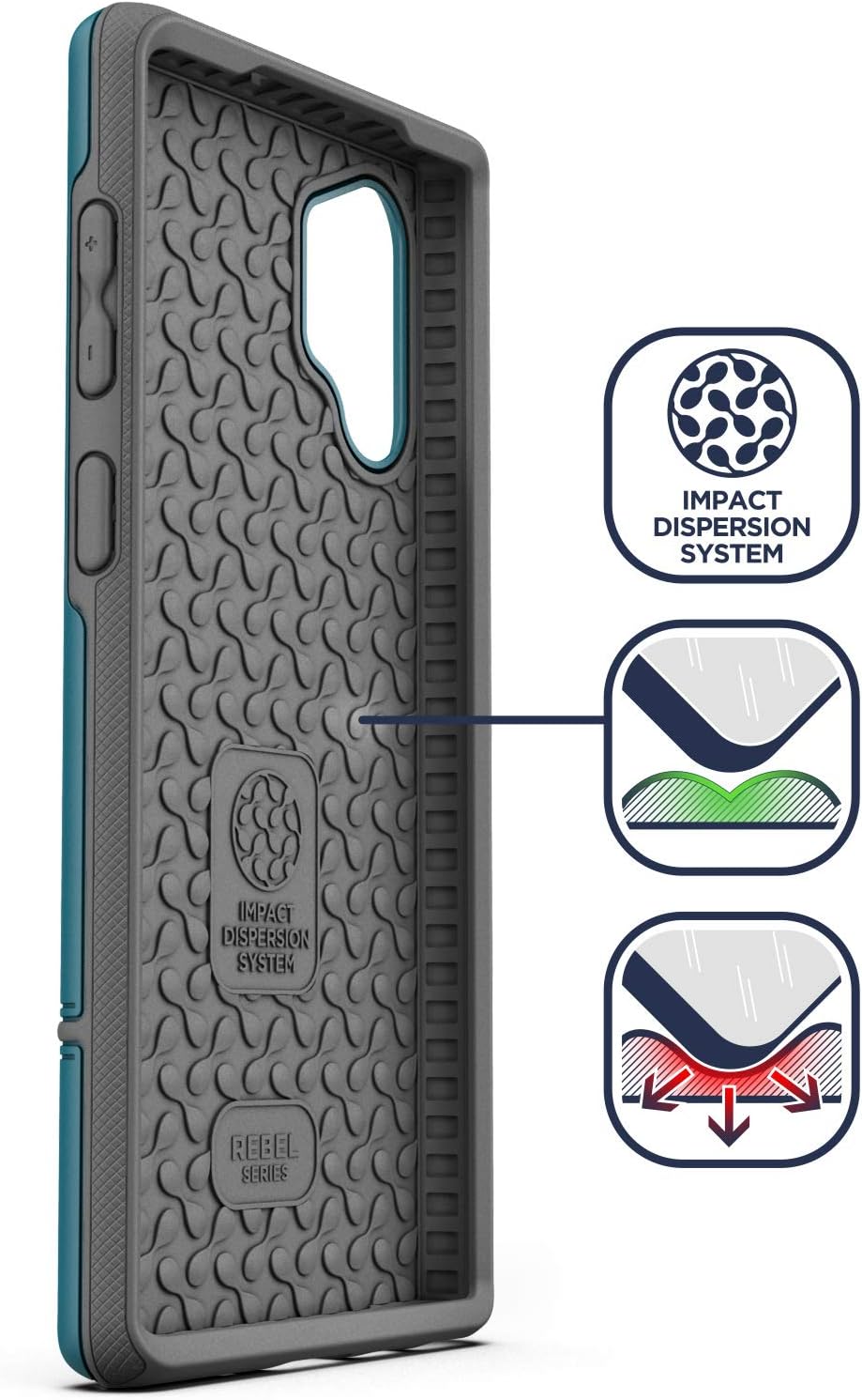 Encased Galaxy Note 10 Plus Belt Clip Protective Holster Case (2019 Rebel Armor) Heavy Duty Rugged Full Body Cover with Holder Ocean Blue (Samsung Note 10+)