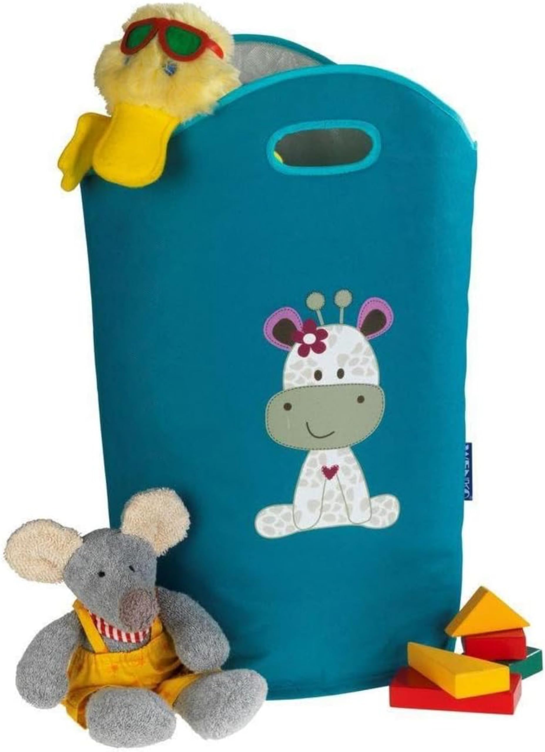 WENKO Kosz na pranie Kids Greta Petrol - pojemność kosza na pranie: 24 l, poliester, 40 x 52 x 20 cm, petrol
