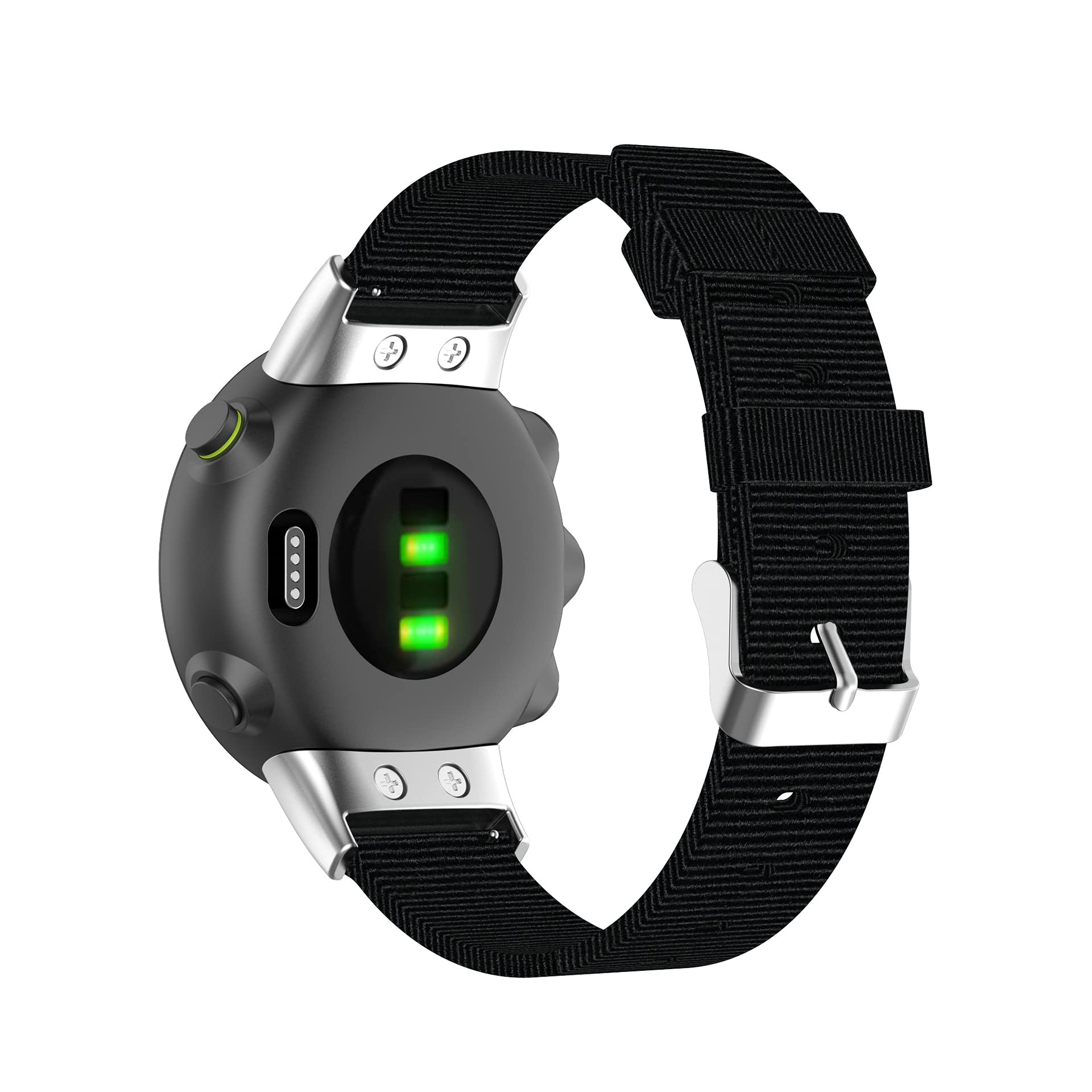 DKEnjoy Nylon Strap Wristband Replacement Accessory Sports Watch Band Bracelet Compatible for Garmin Forerunner 45/45S/Swim2 Smartwatch (Black)