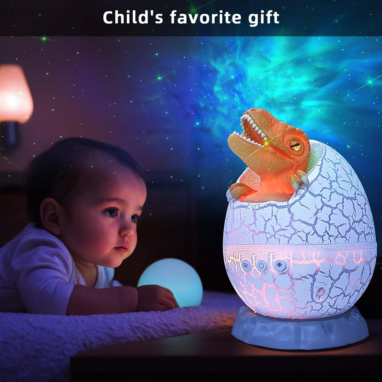 Dinosaurus Egg Galaxy Sterrenhemel Projector met Draadloze Muziek Speler, Mist, Witte Geluid, Timer& Afstandsbediening, Gift voor Kinderen/Volwassenen Slaapkamer