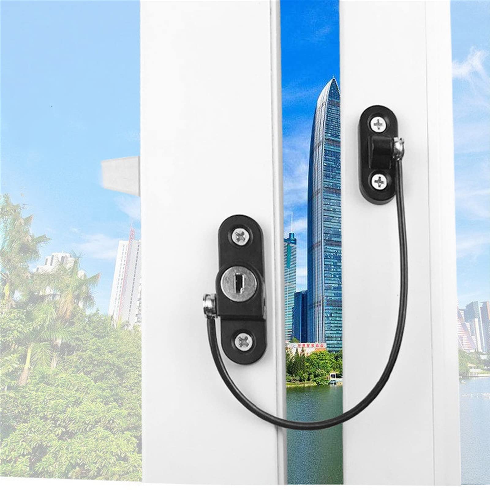 Heavy Du - Cerradura de cadena para puerta de hoteles y hogares, 250 cm, limitador de pestillo deslizante para ventana, sistema de bloqueo seguro mejorado, ideal para el hogar y viajes Securi