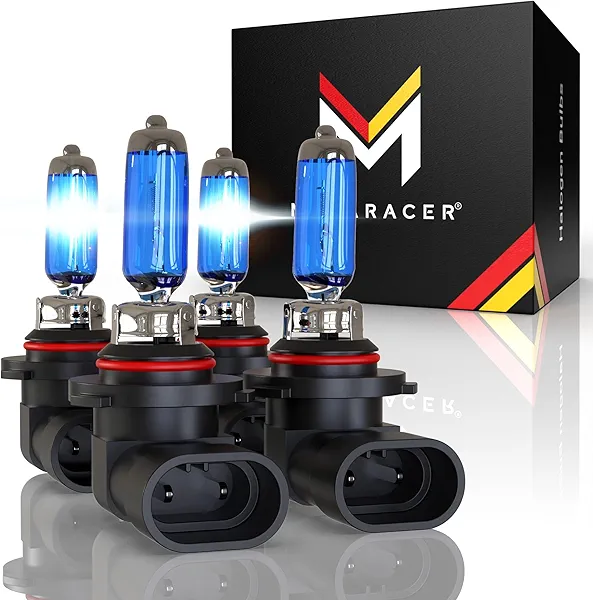 9006 9005 Halogen Headlight Bulbs: High Performance High & Low Beam Combo, 5000K Super Bright White Light, 55 Watt, HB3 HB4 Halogen Head Lamp Replacement for Automotive Car (Contain 4 Bulbs)
