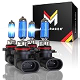 9006 9005 Halogen Headlight Bulbs: High Performance High & Low Beam Combo, 5000K Super Bright White Light, 55 Watt, HB3 HB4 Halogen Head Lamp Replacement for Automotive Car (Contain 4 Bulbs)