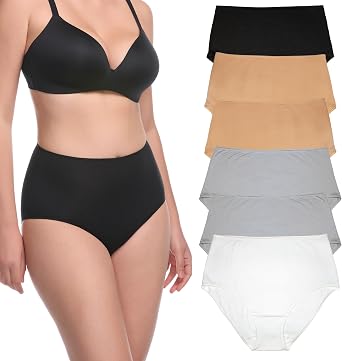 CUPID Underwear Cotton Brief Panties 6-Pack Breathable Stretch Womens Panties