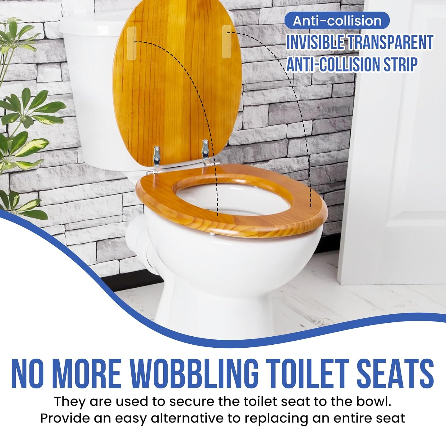 Toilet Seat Hinges | Zinc Alloy Toilet Seat Hinges Replacement Parts with Bolts Nuts & Bumpers | for Bathroom Hotel Public Use | Easy Installation Fittings