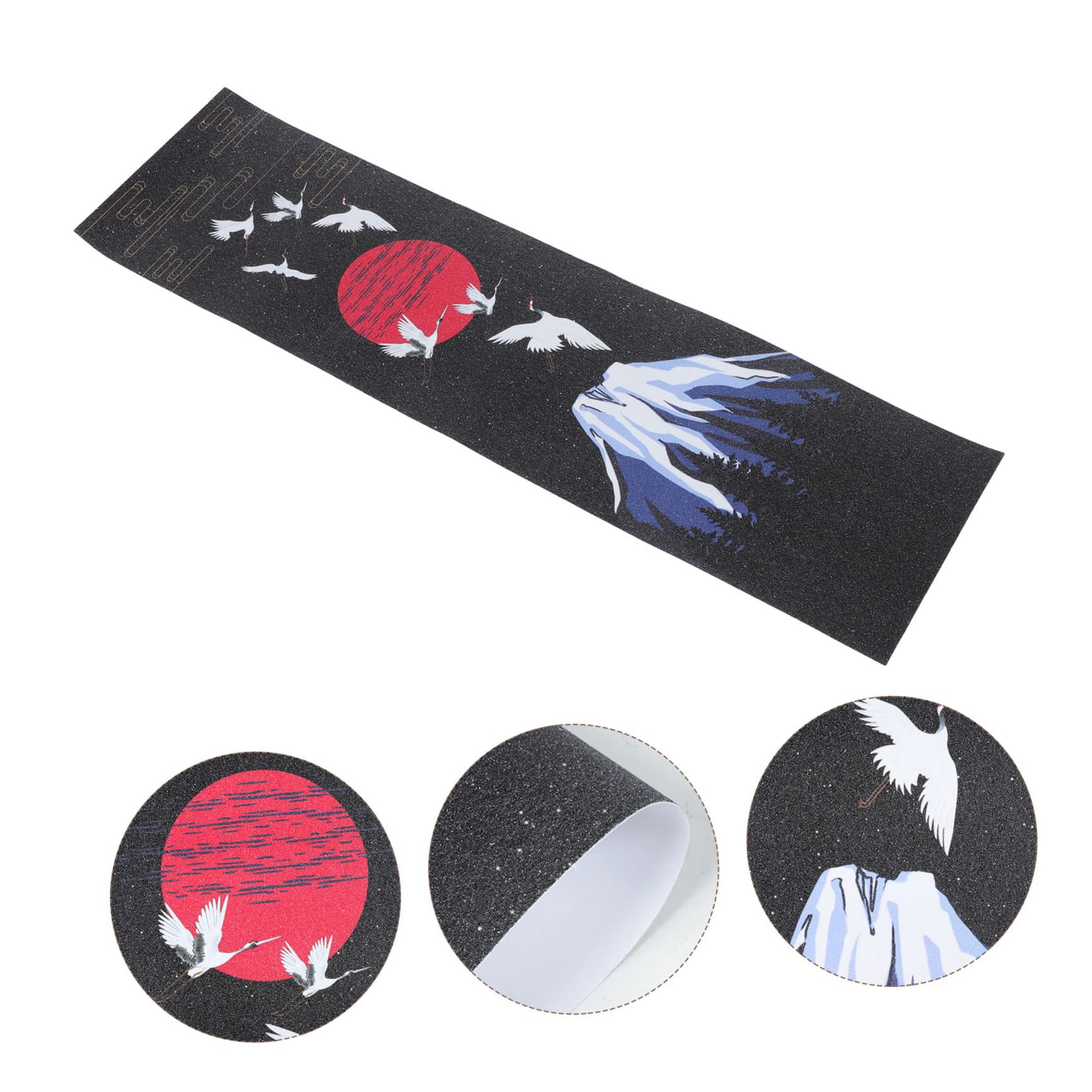 Garneck 2 Stück Blatt Allrad-Skateboard-Aufkleber Elektro-Skateboard Wasserdichtes Klebeband Elektroroller Skateboard-Griffband Roller-Schleifpapier Longboard-Griffband Gefrostete