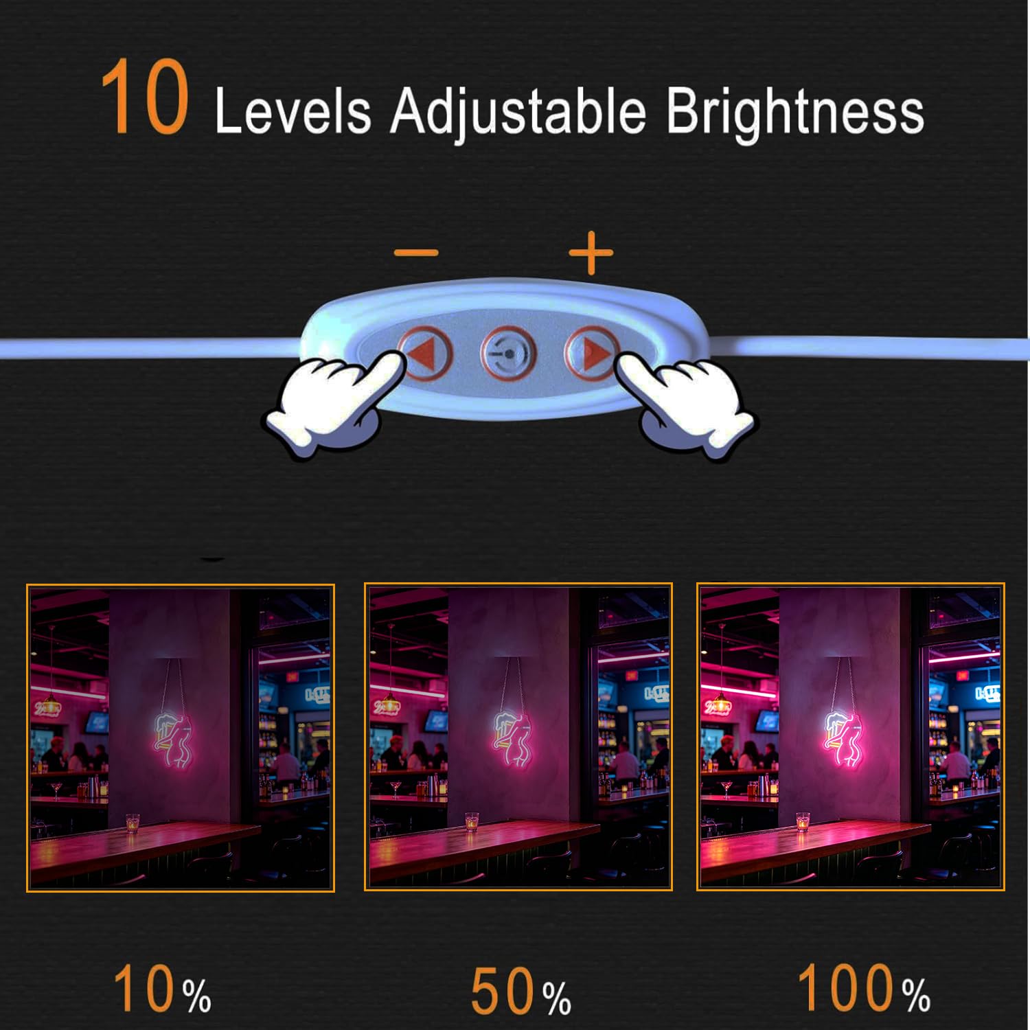 Lady Back Neon Schild, Rosa Sexy Lady dimmbare LED Wandleuchte mit USB-Betrieb, Bier Geschenke für Männer, Bar Zubehör Deko für Wand, Schlafzimmer, Männerhöhle, Cafe, Party