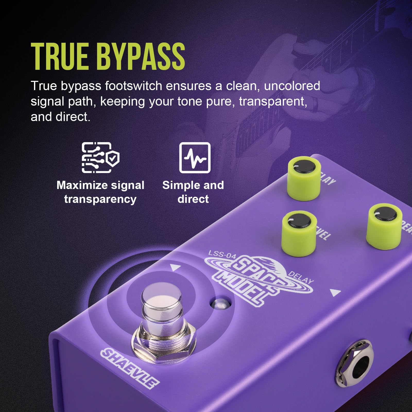 Pedal de retardo estilo Dumble: retardo de 500 ms, bypass real, circuito totalmente analógico, diseño compacto SPACE MODEL(Delay)