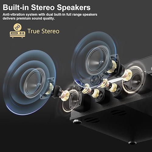 Miniatura 2 de Reproductor de discos de vinilo con altavoces estéreo integrados, tocadiscos de entrada y salida Bluetooth, reproductores LP de 3 velocidades de